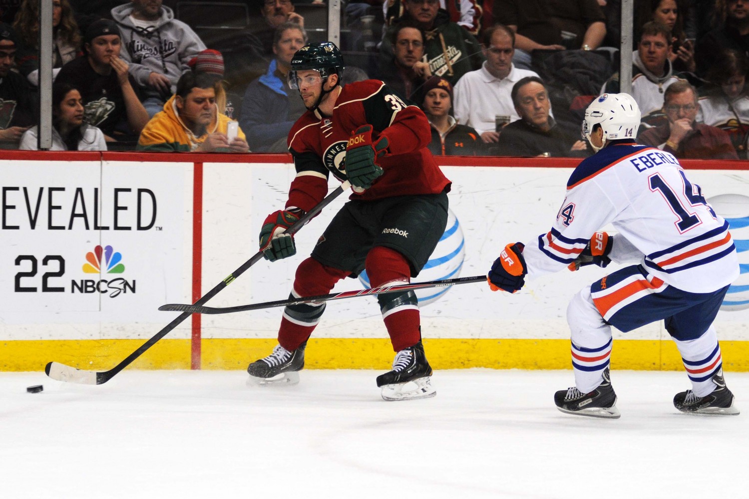 Nate Prosser during Minnesota's 4-1 win over the Edmonton Oilers. Photo Credit ~ Jordan Doffing.